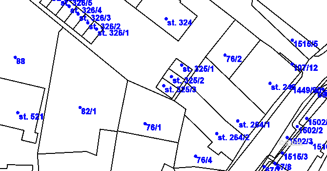 Parcela st. 325/3 v KÚ Strážov na Šumavě, Katastrální mapa