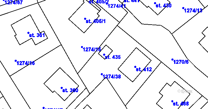 Parcela st. 435 v KÚ Strážov na Šumavě, Katastrální mapa
