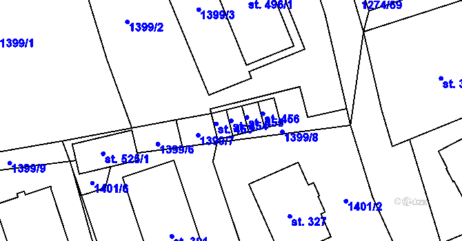 Parcela st. 454 v KÚ Strážov na Šumavě, Katastrální mapa