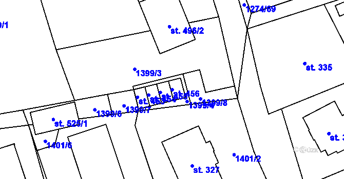 Parcela st. 456 v KÚ Strážov na Šumavě, Katastrální mapa