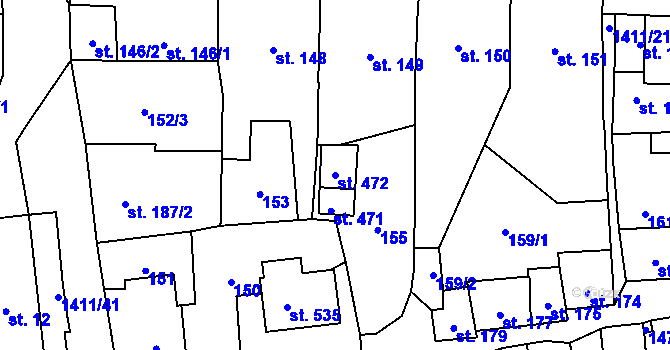 Parcela st. 472 v KÚ Strážov na Šumavě, Katastrální mapa