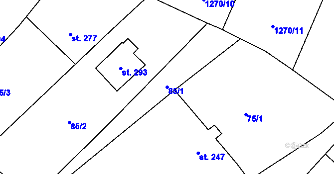 Parcela st. 85/1 v KÚ Strážov na Šumavě, Katastrální mapa
