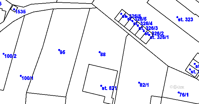 Parcela st. 88 v KÚ Strážov na Šumavě, Katastrální mapa