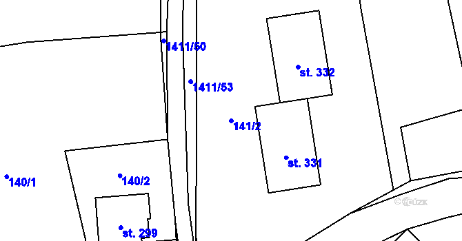 Parcela st. 141/2 v KÚ Strážov na Šumavě, Katastrální mapa