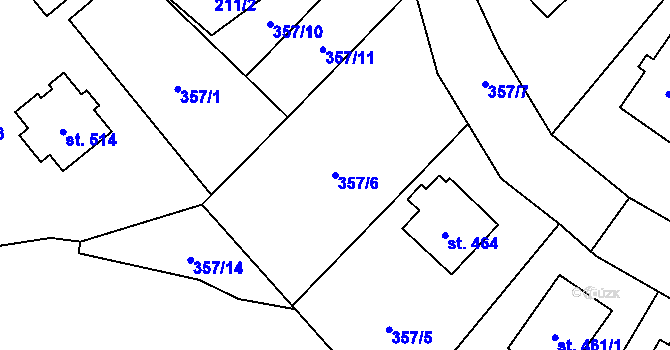Parcela st. 357/6 v KÚ Strážov na Šumavě, Katastrální mapa