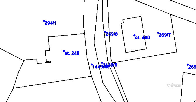 Parcela st. 1449/6 v KÚ Strážov na Šumavě, Katastrální mapa