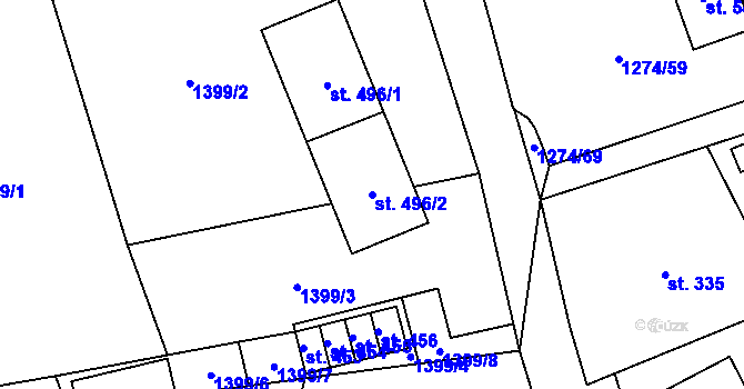 Parcela st. 496/2 v KÚ Strážov na Šumavě, Katastrální mapa