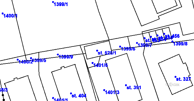 Parcela st. 525/1 v KÚ Strážov na Šumavě, Katastrální mapa