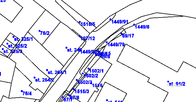 Parcela st. 69/15 v KÚ Strážov na Šumavě, Katastrální mapa