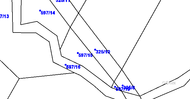 Parcela st. 325/10 v KÚ Strážov na Šumavě, Katastrální mapa
