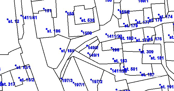 Parcela st. 149/2 v KÚ Strážov na Šumavě, Katastrální mapa