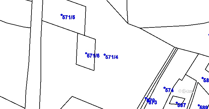 Parcela st. 571/4 v KÚ Strážov na Šumavě, Katastrální mapa