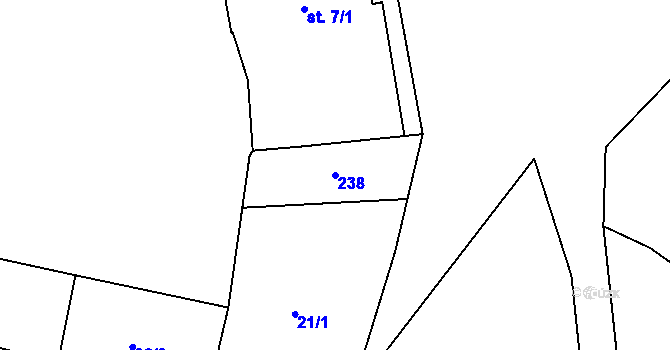 Parcela st. 238 v KÚ Jarotice, Katastrální mapa