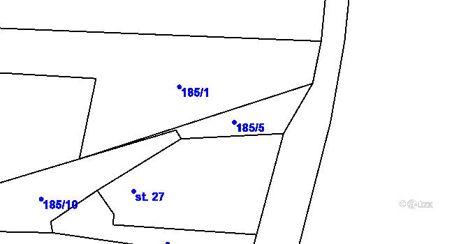 Parcela st. 185/5 v KÚ Stráž u Mirotic, Katastrální mapa