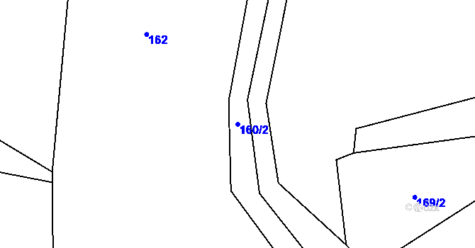 Parcela st. 160/2 v KÚ Stráž u Mirotic, Katastrální mapa