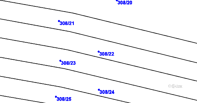 Parcela st. 308/22 v KÚ Strážovice, Katastrální mapa