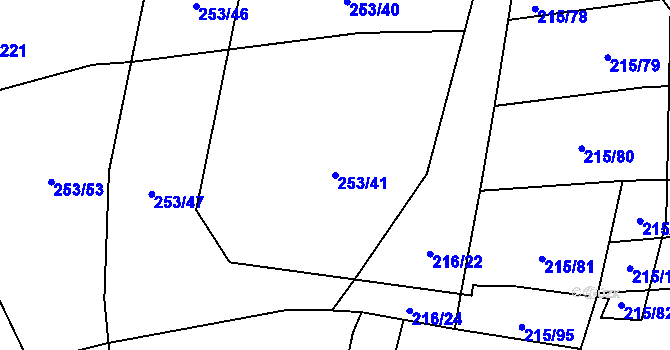Parcela st. 253/41 v KÚ Strážovice, Katastrální mapa