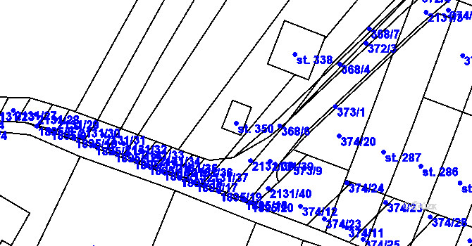 Parcela st. 350 v KÚ Strážovice, Katastrální mapa