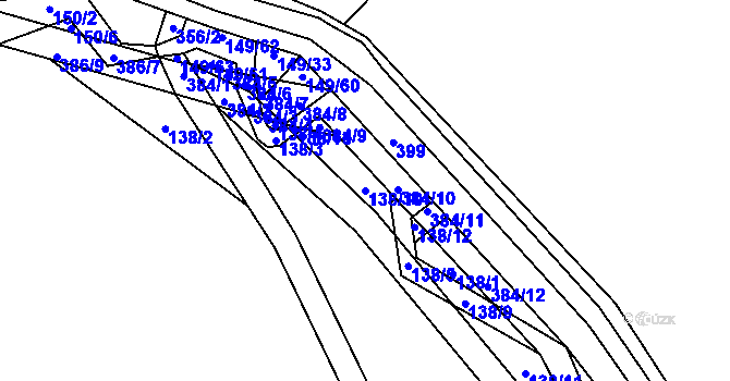 Parcela st. 138/10 v KÚ Strenice, Katastrální mapa
