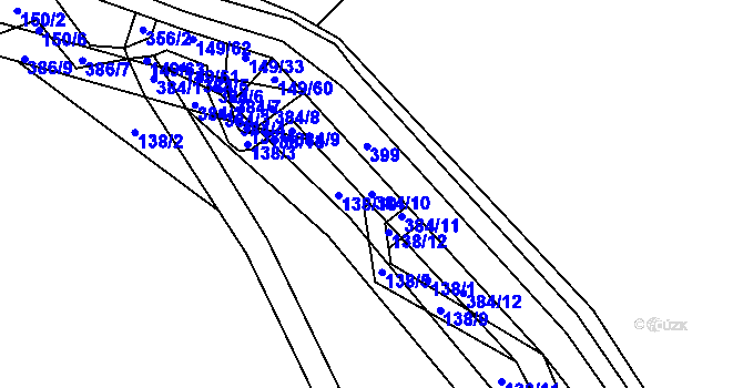 Parcela st. 384/10 v KÚ Strenice, Katastrální mapa