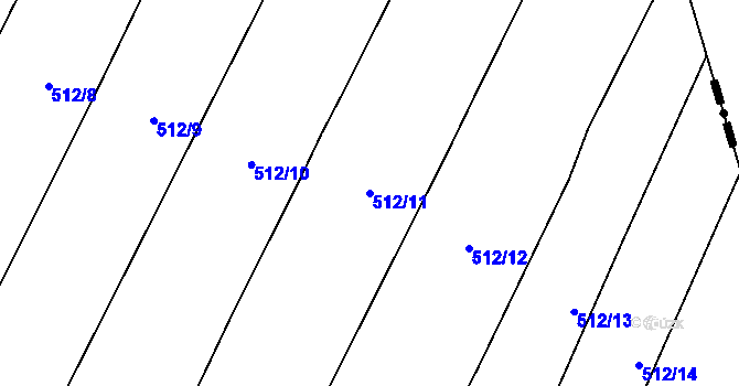 Parcela st. 512/11 v KÚ Strhaře, Katastrální mapa