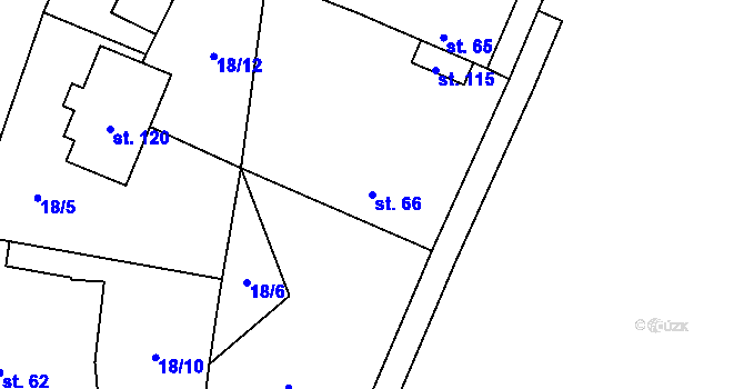 Parcela st. 66 v KÚ Strkovice, Katastrální mapa