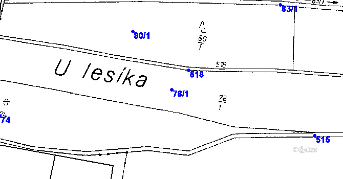 Parcela st. 78/1 v KÚ Strkovice, Katastrální mapa