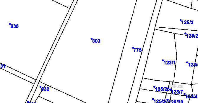 Parcela st. 117/5 v KÚ Strkovice, Katastrální mapa