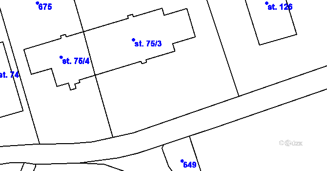 Parcela st. 321/4 v KÚ Strkovice, Katastrální mapa