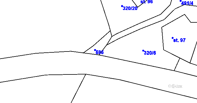 Parcela st. 321/7 v KÚ Strkovice, Katastrální mapa