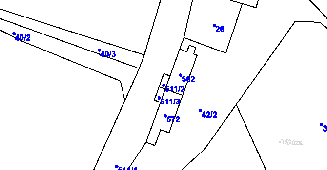 Parcela st. 511/2 v KÚ Strkovice, Katastrální mapa