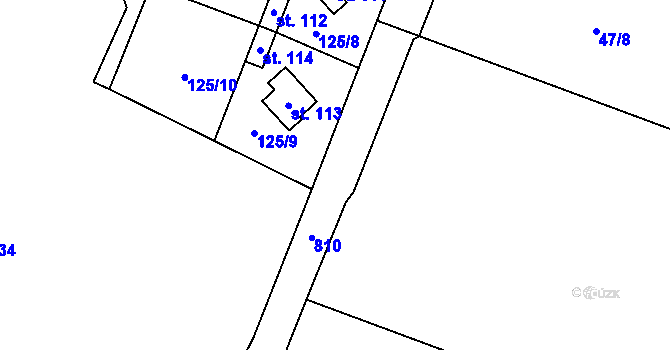 Parcela st. 512 v KÚ Strkovice, Katastrální mapa