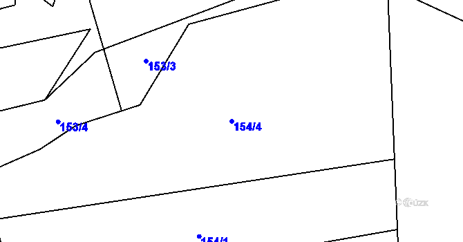 Parcela st. 154/4 v KÚ Jelcovy Lhotky, Katastrální mapa