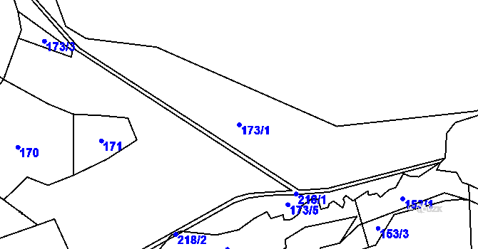 Parcela st. 173/1 v KÚ Jelcovy Lhotky, Katastrální mapa