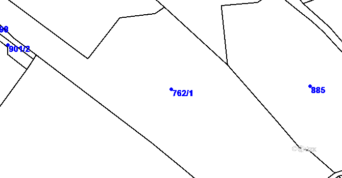 Parcela st. 762/1 v KÚ Nová Olešná, Katastrální mapa