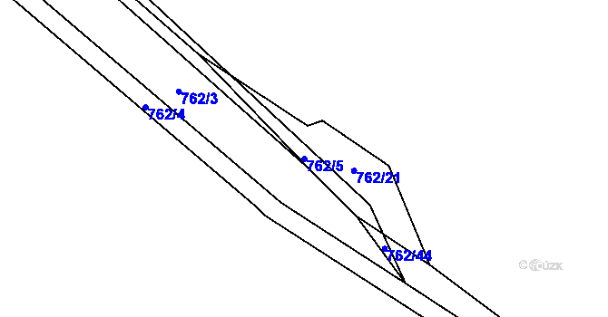Parcela st. 762/5 v KÚ Nová Olešná, Katastrální mapa