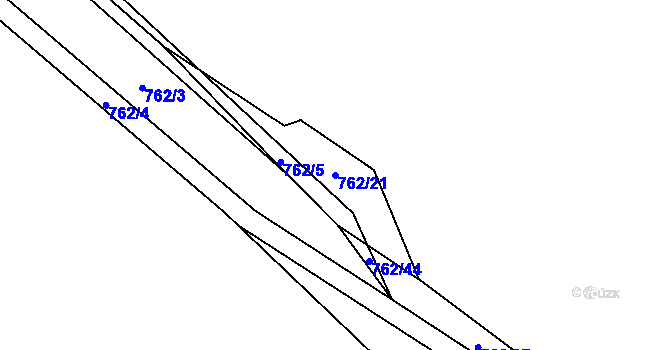 Parcela st. 762/21 v KÚ Nová Olešná, Katastrální mapa