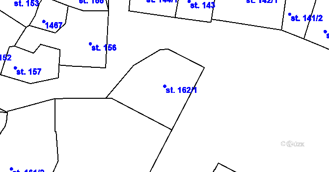 Parcela st. 162/1 v KÚ Strmilov, Katastrální mapa
