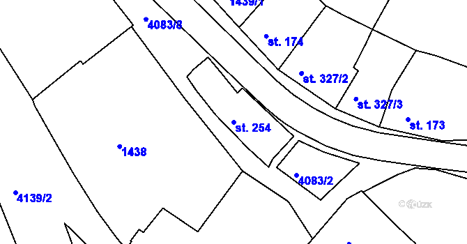 Parcela st. 254 v KÚ Strmilov, Katastrální mapa