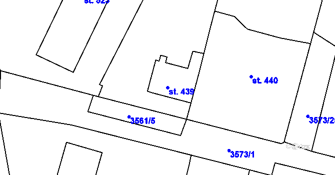 Parcela st. 439 v KÚ Strmilov, Katastrální mapa