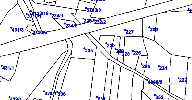 Parcela st. 237 v KÚ Strmilov, Katastrální mapa