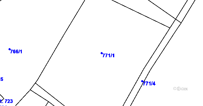 Parcela st. 771/1 v KÚ Strmilov, Katastrální mapa