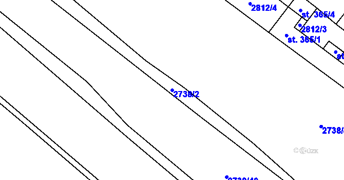 Parcela st. 2738/2 v KÚ Strmilov, Katastrální mapa