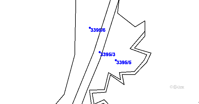 Parcela st. 3395/3 v KÚ Strmilov, Katastrální mapa