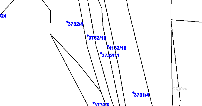 Parcela st. 3732/11 v KÚ Strmilov, Katastrální mapa