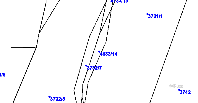 Parcela st. 4133/14 v KÚ Strmilov, Katastrální mapa