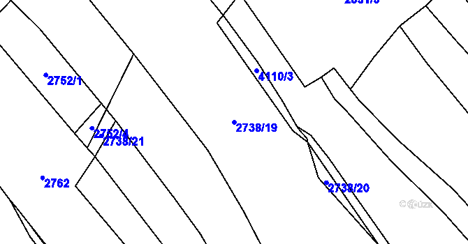 Parcela st. 2738/19 v KÚ Strmilov, Katastrální mapa