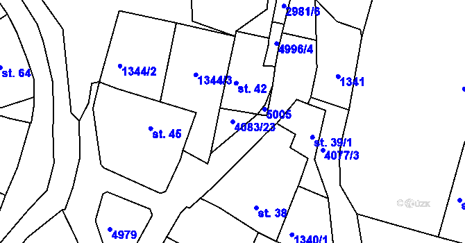 Parcela st. 4083/23 v KÚ Strmilov, Katastrální mapa