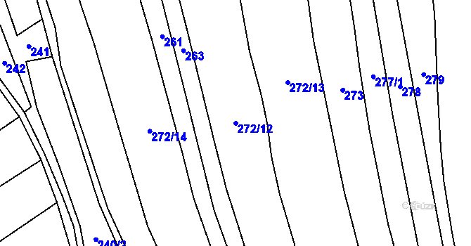 Parcela st. 272/12 v KÚ Strmilov, Katastrální mapa