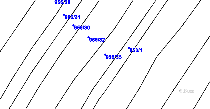 Parcela st. 956/35 v KÚ Strmilov, Katastrální mapa